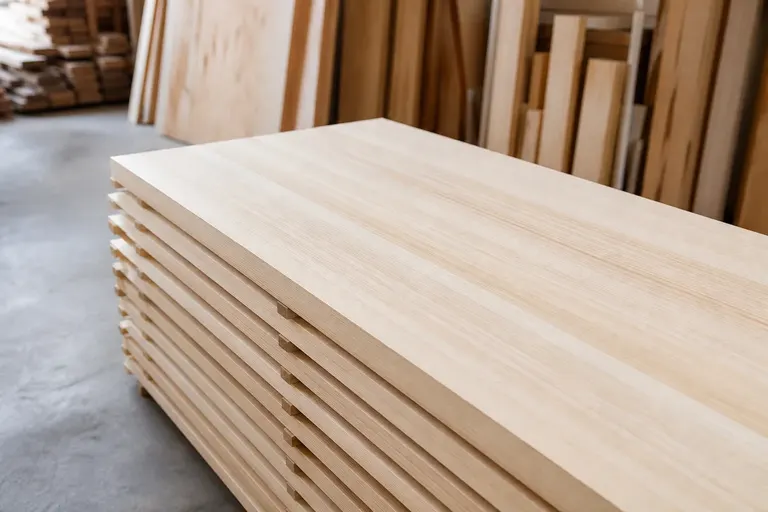 Stacked fir boards for joinery Stacked fir boards for joinery