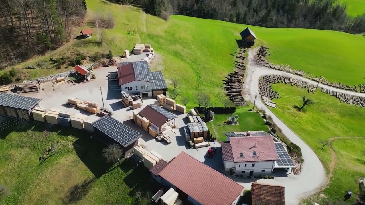 Pogled iz zraka na proizvodnjo Žage Kroflič